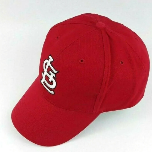 St. Louis Cardinals Team Logo Twins Enterprise Branded Red Adjustable Cap Hat - Picture 4 of 7